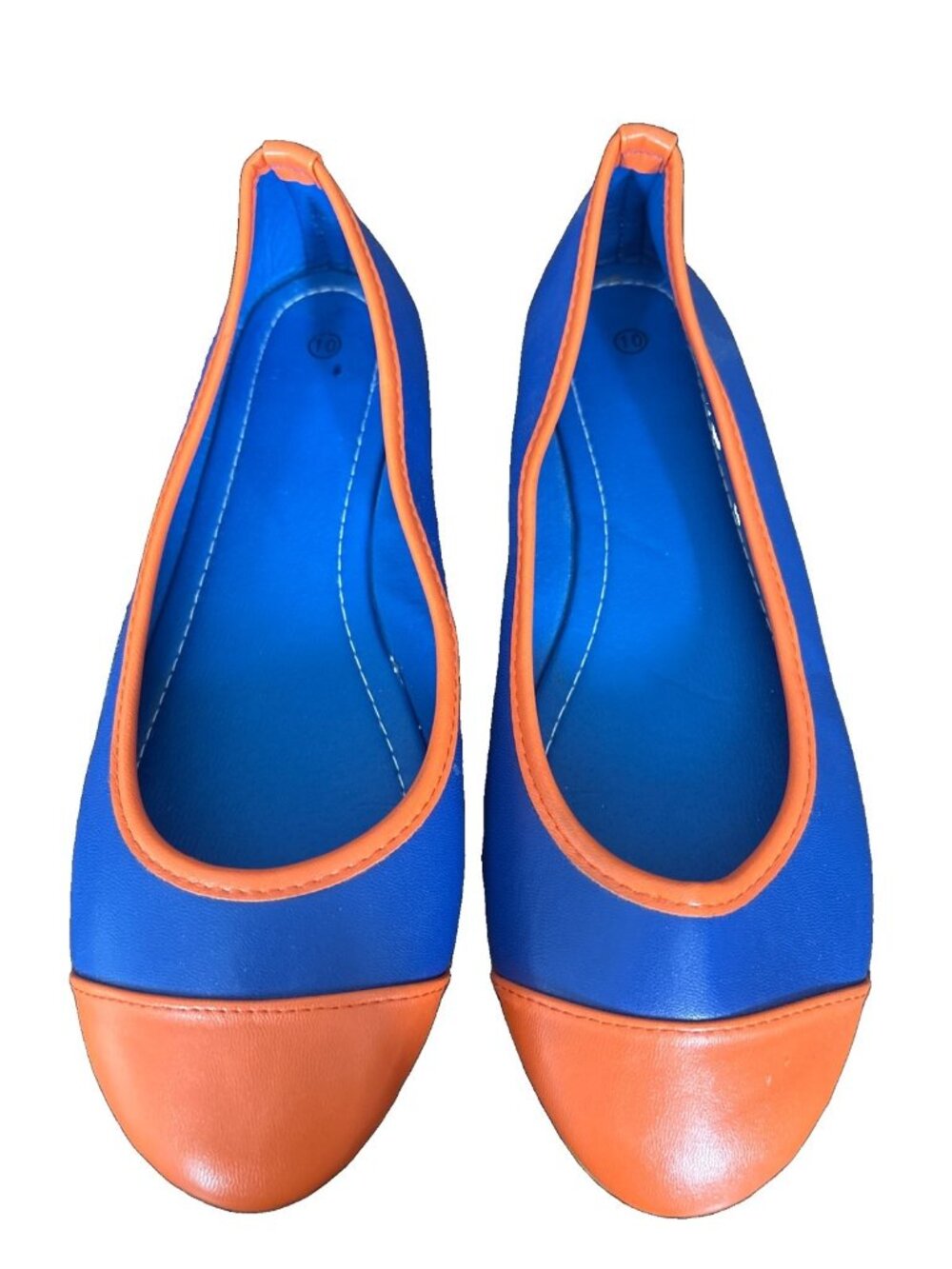 Unbranded Bronco Colors Orange & Blue Size 10 Women’s Flats-few Scuffs